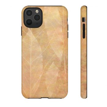 Tough Case Cell Phone Cover Leaves Leaf Vein Print Beige Cream Brown Nature Art Print Old Antique Vintage