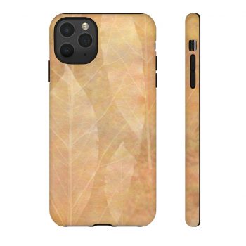 Tough Case Cell Phone Cover Leaves Leaf Vein Print Beige Cream Brown Nature Art Print Old Antique Vintage