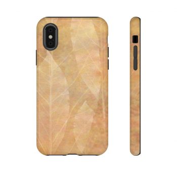 Tough Case Cell Phone Cover Leaves Leaf Vein Print Beige Cream Brown Nature Art Print Old Antique Vintage