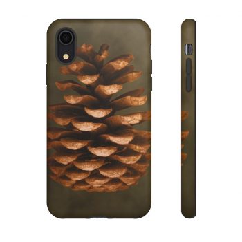 Tough Case Cell Phone Cover Pine Cone Print Beige Green Brown Nature Art Print Old Antique Vintage