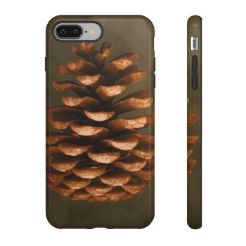 Tough Case Cell Phone Cover Pine Cone Print Beige Green Brown Nature Art Print Old Antique Vintage