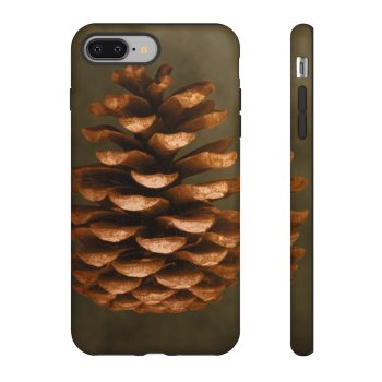 Tough Case Cell Phone Cover Pine Cone Print Beige Green Brown Nature Art Print Old Antique Vintage