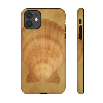 Tough Case Cell Phone Cover Sea Shell Seashells Ocean Beige Sand Art Print Old Antique Vintage Botanical Beige Brown