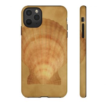 Tough Case Cell Phone Cover Sea Shell Seashells Ocean Beige Sand Art Print Old Antique Vintage Botanical Beige Brown