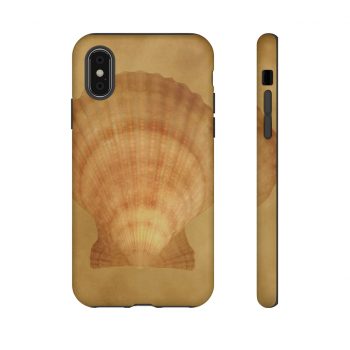 Tough Case Cell Phone Cover Sea Shell Seashells Ocean Beige Sand Art Print Old Antique Vintage Botanical Beige Brown