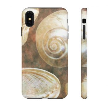 Tough Case Cell Phone Cover Sea Shells Seashells Ocean Grey Silver Beige Sand Art Print Old Antique Vintage