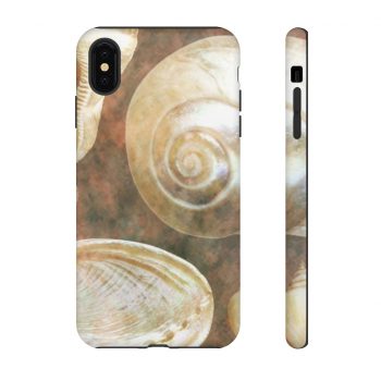 Tough Case Cell Phone Cover Sea Shells Seashells Ocean Grey Silver Beige Sand Art Print Old Antique Vintage