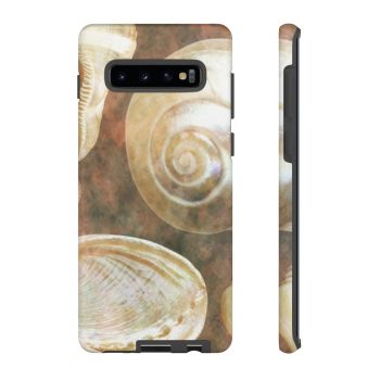 Tough Case Cell Phone Cover Sea Shells Seashells Ocean Grey Silver Beige Sand Art Print Old Antique Vintage