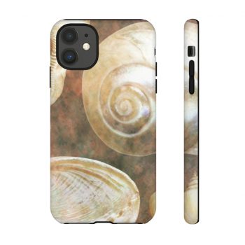 Tough Case Cell Phone Cover Sea Shells Seashells Ocean Grey Silver Beige Sand Art Print Old Antique Vintage