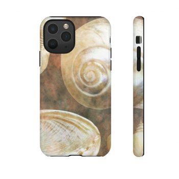 Tough Case Cell Phone Cover Sea Shells Seashells Ocean Grey Silver Beige Sand Art Print Old Antique Vintage