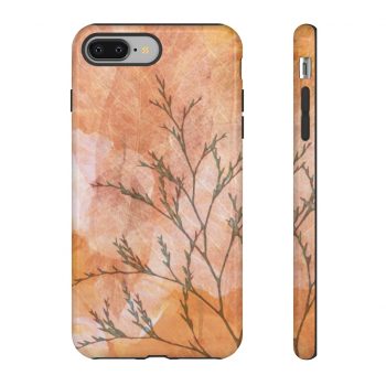 Tough Case Cell Phone Cover Wheat Field Flowers Print Beige Landscape Nature Art Print Old Antique Vintage