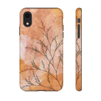 Tough Case Cell Phone Cover Wheat Field Flowers Print Beige Landscape Nature Art Print Old Antique Vintage