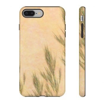 Tough Case Cell Phone Cover Wheat Field Green Beige Landscape Nature Art Print Old Antique Vintage