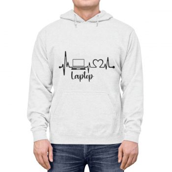 Unisex Hoodie Several Colors – Laptop – Love Heartbeat - Image 2