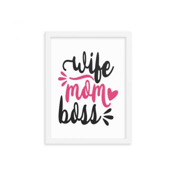 Wall Art Framed Poster Print - Wife Mom Boss