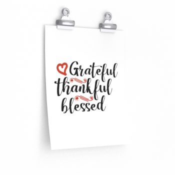 Wall Art Posters Prints - Grateful Thankful Blessed