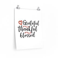 Wall Art Posters Prints - Grateful Thankful Blessed