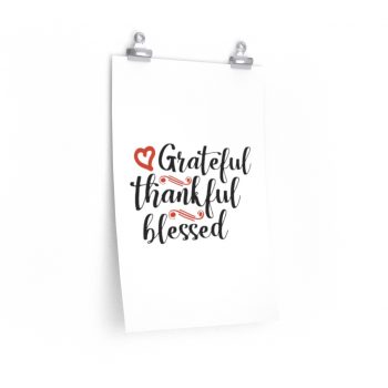 Wall Art Posters Prints - Grateful Thankful Blessed