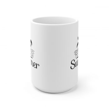 White Coffee Mug - Quote - Summer - Palm Tree Ocean