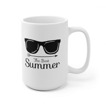 White Coffee Mug - Quote - The Best Summer - Sunglasses