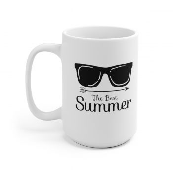 White Coffee Mug - Quote - The Best Summer - Sunglasses