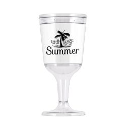 Wine Gobblet 8oz - Summer - Palm Tree