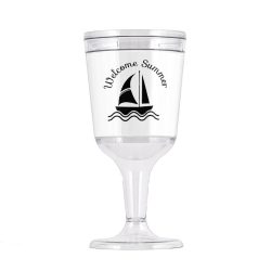 Wine Gobblet 8oz - Welcome Summer - Sailboat