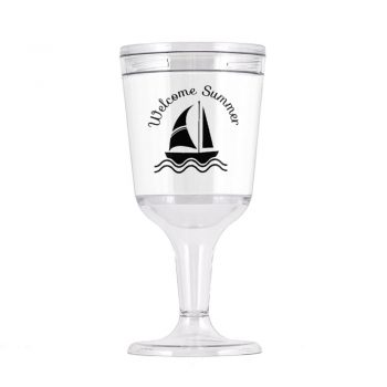 Wine Gobblet 8oz - Welcome Summer - Sailboat