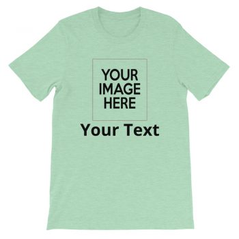 Adult Unisex Personalized Short-Sleeve T-Shirt Several Colors 1 Line Small Text - Custom Add Your Own Text and Image