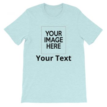 Adult Unisex Personalized Short-Sleeve T-Shirt Several Colors 1 Line Small Text - Custom Add Your Own Text and Image