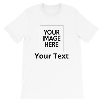 Adult Unisex Personalized Short-Sleeve T-Shirt Several Colors 1 Line Small Text - Custom Add Your Own Text and Image