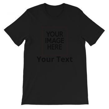 Adult Unisex Personalized Short-Sleeve T-Shirt Several Colors 1 Line Small Text - Custom Add Your Own Text and Image