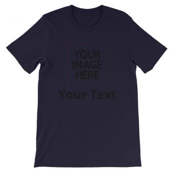 Adult Unisex Personalized Short-Sleeve T-Shirt Several Colors 1 Line Small Text - Custom Add Your Own Text and Image