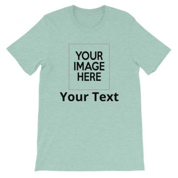 Adult Unisex Personalized Short-Sleeve T-Shirt Several Colors 1 Line Small Text - Custom Add Your Own Text and Image