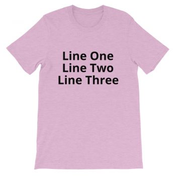 Adult Unisex Personalized Short-Sleeve T-Shirt Several Colors 3 Lines Small Text - Custom Add Your Own Text