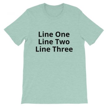 Adult Unisex Personalized Short-Sleeve T-Shirt Several Colors 3 Lines Small Text - Custom Add Your Own Text