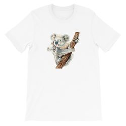 Adult Unisex Short-Sleeve T-Shirt - Watercolor Koala Mom and Baby