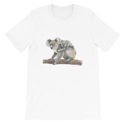 Adult Unisex Short-Sleeve T-Shirt - Watercolor Mom and Baby Koala