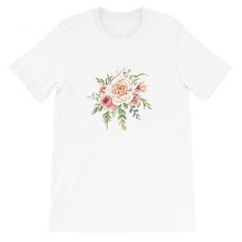 Adult Unisex Short-Sleeve T-Shirt - Watercolor Rose Bouquet