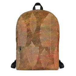 Backpack Colorful Leaf Copper Brown Beige Nature Art Print Old Antique Vintage