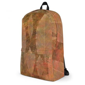 Backpack Colorful Leaf Copper Brown Beige Nature Art Print Old Antique Vintage