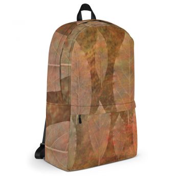 Backpack Colorful Leaf Copper Brown Beige Nature Art Print Old Antique Vintage