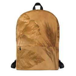 Backpack Flower Leaf Wheat Art Print Old Antique Vintage Botanical Beige Cream