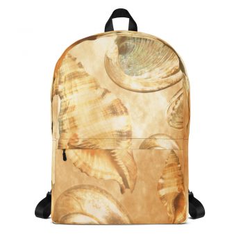 Backpack Sea Shells Seashells Ocean Cream Beige Brown Gold Art Print Old Antique Vintage