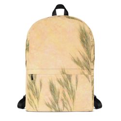 Backpack Wheat Field Green Beige Landscape Nature Art Print Old Antique Vintage