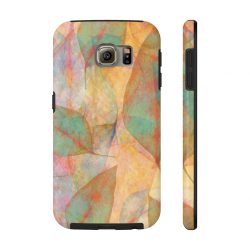 Case Mate Tough Cell Phone Cover Colorful Leaves Leaf Blue Pink Beige Cream Brown Art Print Old Antique Vintage