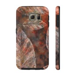 Case Mate Tough Cell Phone Cover Colorful Leaves Leaf Print Grey Beige Cream Brown Nature Art Print Old Antique Vintage