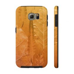 Case Mate Tough Cell Phone Cover Golden Brown Leaf Print Beige Gold Nature Art Print Old Antique Vintage