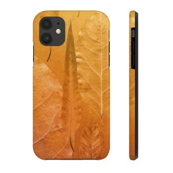 Case Mate Tough Cell Phone Cover Golden Brown Leaf Print Beige Gold Nature Art Print Old Antique Vintage