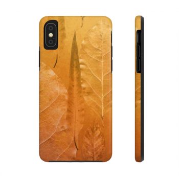 Case Mate Tough Cell Phone Cover Golden Brown Leaf Print Beige Gold Nature Art Print Old Antique Vintage